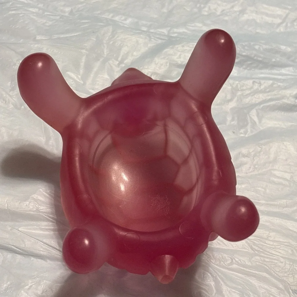 Vintage Pink Turtle Frosted Acrylic Resin Style Figurine 5